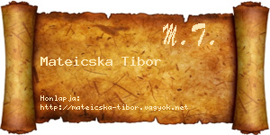 Mateicska Tibor névjegykártya